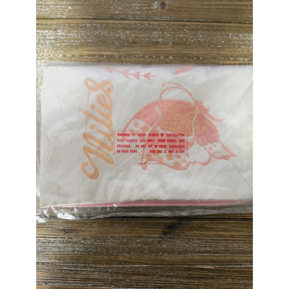 Vintage Nities Lingerie Satin Case Embroidered Butterfly Pink 1950s NOS Boudoir